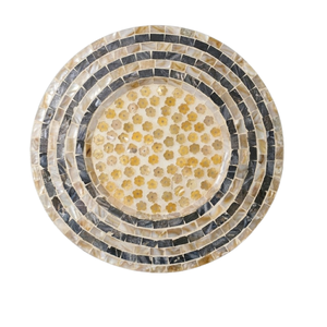 Round MOP Shell Inlay Placemat Premium Handcrafted <b>Table</b> <b>Mat</b> for Coastal Home and Professional Event Style - Product Image 2