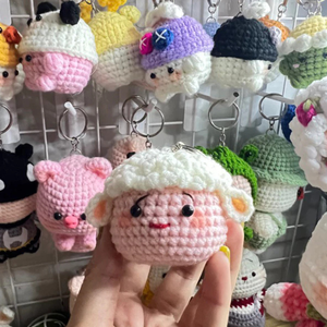 Handmade Crochet Animal Keychain Made in Vietnam Cute Amigurumi <b>Key</b> <b>Ring</b> Gift Custom Soft Yarn Animal Charm for <b>Bags</b> - Product Image 1