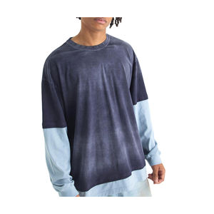 เสื้อยืดคอกลมแขนสองชั้นพิมพ์ลายและปักลายตามสั่งสำหรับผู้ชาย |   ผ้าฝ้าย GSM สูง |   คุณภาพที่ทนทานยาวนาน - Product Image 2