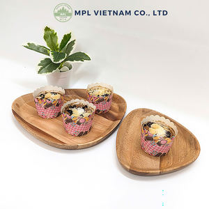 Eco-Friendly Natural Wooden Serving Tray with Rectangle Handle Paddle Board Style for Food Bread Cake & <b>Coffee</b> Decor - Product Image 4