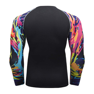 Custom Compression Shirt Moisture Wicking Gym <b>Base</b> <b>Layer</b> Shirt for <b>Men</b> Rash Guard Quick Dry Sports Wear - Product Image 2