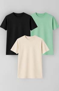 เสื้อยืดคอกลมแขนสั้นผ้าฝ้าย 100% หนัก 200 กรัม สำหรับผู้ชาย  แบบเรียบ  รับสกรีนโลโก้  ใส่สบายๆ - Product Image 5