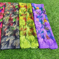 Sari en Georgette Unique Sunshine avec Blouse – Tissu Léger Tendance, Infroissable et Anti-UV – Idéal pour les Fêtes – Vente en Gros