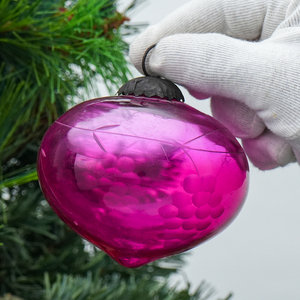 Christmas Ball & Tree Ornaments Wholesale <b>Queen</b> Pink Vintage Glass Turnip Christmas Ornament Classic Shape Hanging - Product Image 2