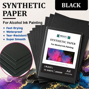 Papier synthétique noir A4 200 g/m² en gros pour peinture à l'encre à l'alcool - Product Image 1
