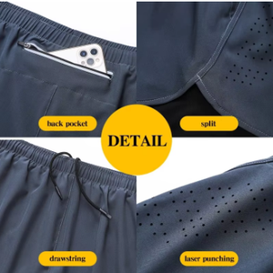 <b>Men</b>’s Double Layer Running <b>Shorts</b> Quick Dry Gym Workout Fitness Training <b>Shorts</b> - Product Image 4
