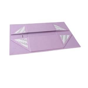 Wholesale <b>Large</b> Black Collapsible <b>Gift</b> <b>Box</b> <b>with</b> Magnetic Closure Flip Top and Decorative <b>Lid</b> Bulk Paper Foil Material - Product Image 5