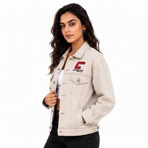 <b>Custom</b> Branding Manufacturer Solutions High Quality Women <b>Denim</b> <b>Jacket</b> Comfortable Everyday <b>Denim</b> Apparel with OEM Service - Product Image 3