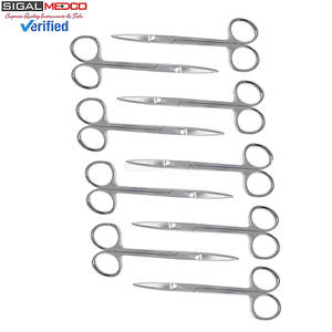 Tijeras de microdisección Iris, manuales, de acero inoxidable, punta fina, rectas, paquete de 9 instrumentos quirúrgicos de precisión para médicos - Product Image 3