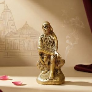 Figurine religieuse en laiton plaqué or, assise sur un serpent, sculpture artisanale pour la décoration de la maison - Product Image 6