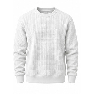 <b>Men</b> Waffle Knit Sweatshirt Crew Neck <b>Long</b> <b>Sleeve</b> Casual Pullover Textured Thermal <b>Top</b> Custom OEM Sportswear Manufacturer Factory - Product Image 3