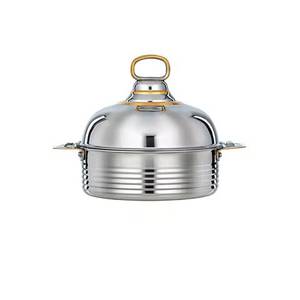 Chauffe-Plats Métallique de Luxe avec Couvercle Rabattable, Design Calligraphie Arabe, Pliable, Empilable, Fait Main, pour Mariages, Traiteur et Buffets - Product Image 4