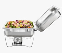 Ensemble de 4 réchauds circulaires en acier inoxydable 201, chauffe-plats et serveurs de buffet avec capacité de 150 L, chauffage à la vapeur, meilleur prix