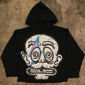 เสื้อฮู้ดดี้สตรีทแวร์ผ้าฟลีซหนานุ่มสีชมพูพิมพ์ลายกราฟิกหน้าใหญ่ทรงหลวมไหล่ตกสไตล์วินเทจสำหรับทุกเพศ ยี่ห้อ SHY SPORTS พร้อมปักโลโก้ตามสั่ง - Product Image 5