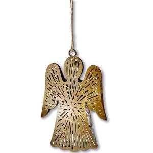 Christmas Brass Angel Christmas Ornament Handcrafted Traditional Decorative <b>Hanging</b> Decoration - Product Image 1
