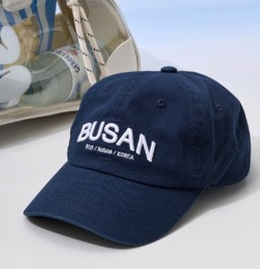 Gorra de béisbol LINE FRIEND BT21 Busan, azul marino, texto bordado, talla adulto - Product Image 3