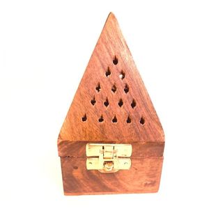 Quemador de incienso de madera natural hecho a mano y resina epoxi para uso doméstico en interiores, quemador de incienso aromático de madera y resina Madhkan. - Product Image 3