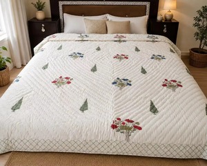 Edredón de Algodón Estampado a Mano de Calidad de Exportación, Tamaño King, Transpirable, Estilo Jaipuri Razai Boho, Ropa de Cama India - Product Image 5