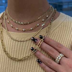Paperclip Oblong Link Chain High Polish Chunky Statement Layering <b>Necklace</b> Factory Price Wholesale 14K 18K <b>Solid</b> Gold 5.8mm Big - Product Image 5