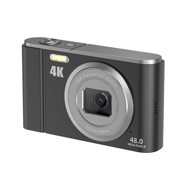 2025 March Canton Fair Pocket Size Mini Point Shoot 12MP 4K Video Recording Digital Camera 2-3" Screen LED Fill Light 16x Zoom