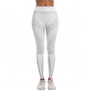 Leggings de yoga taille haute à motif géométrique, maille texturée, extensibles dans les quatre sens, en Spandex et Nylon - Product Image 3
