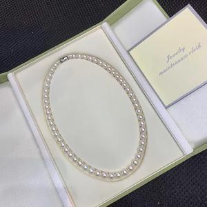 Collar de Perlas de Agua Dulce Naturales de Zhuji, 8-9 mm, Casi Circulares, con Gran Brillo y Pequeñas Imperfecciones, Cadena Madre Libre de Núcleos - Product Image 4