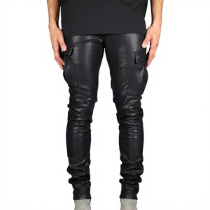 ELYSIAN INDUSTRIES <b>Men</b> <b>Leather</b> <b>Pants</b> Casual Straight Fit Mid Waist Midweight Eco-friendly High-quality Daily Wear Classic Winter - Product Image 6