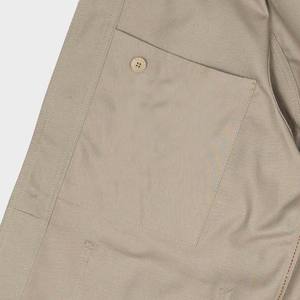 Veste de travail décontractée en coton beige à col rabattu, personnalisable, en toile de coton épaisse pour homme - Product Image 4