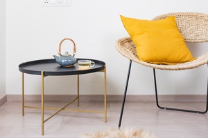 Round Metal <b>Tray</b> <b>Table</b> Handmade Made in India Commercial Buyers Usage Hotel Office Room New Designs Customize Size 2022 Modern - Product Image 4