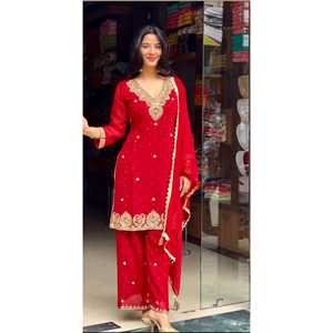 Designer Party Wear XL Top & Dupatta Elegant Plazzo con aspecto elegante - Product Image 4