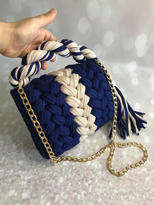 Cheapest Price With Handmade Crochet Crossbody Bag Colorful Knit Shoulder Bag - Product Image 4