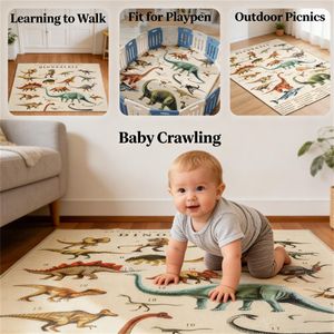 Tappeto da gioco grande color kaki per gattonare e per attività ludiche e ricreative - Product Image 3