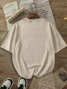 T-shirt décontracté à col rond surdimensionné en coton 100% délavé à l'acide pour homme, à séchage rapide et respirant - Product Image 2
