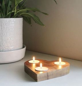 Heart Shape Wooden <b>Tea</b> <b>Light</b> Holder With Intricate Carved Pattern For Valentine'S Day Home Decoration - Product Image 6