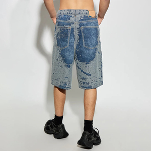 Pantalones Cortos de Mezclilla para Hombre, Estilo Slim, Desgastados, de Alta Calidad, Ligeros y Antiarrugas, para Verano, Estilo Urbano, con Cinturón - Product Image 4