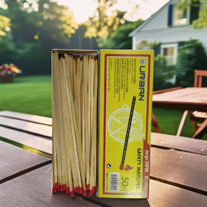 Extra Long 7-inch BBQ Safety Fire <b>Matches</b> White Colorful Matchheads Printed Cardboard PaperJar Stick Shape182 X 63.5 X 18 MM - Product Image 2