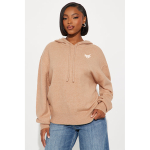 Wholesale Women Knit Hoodie Casual Streetwear Pullover Sweater Custom Fashion Apparel Supplier USA Market - Product Image 1