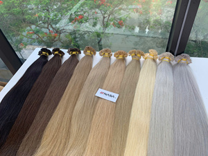 Extensiones de Cabello de Queratina Súper Dobles, Precio al por Mayor, Cabello Vietnamita, Color Decolorado # 2 a 2 # Extremos gruesos de PLA - Product Image 2