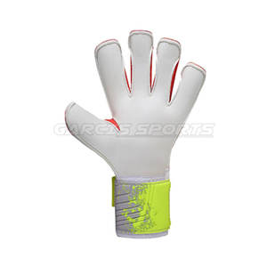 Guantes de Portero con Dedos Separados, Material PU, Diseño Híbrido, Cierre de Gancho y Bucle, Protección, Guantes de Entrenamiento de Fútbol, Blanco/Amarillo/Rojo - Product Image 5