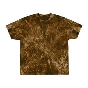 T-shirt vert tie-dye à manches courtes et col rond pour homme, style décontracté en coton tricoté, coupe classique, motif uni - Product Image 6
