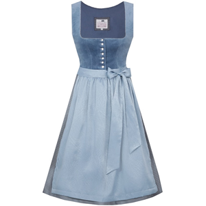 Robe midi trapèze pour femme en velours, col festonné, manches courtes, taille naturelle, tissée, couleur unie, style moderne et romantique - Product Image 5