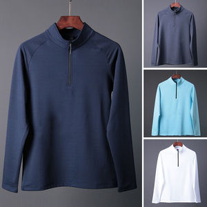 Sudaderas con media cremallera personalizadas al por mayor para hombre, con cuello alto, tipo jersey, para golf y ropa deportiva. - Product Image 6