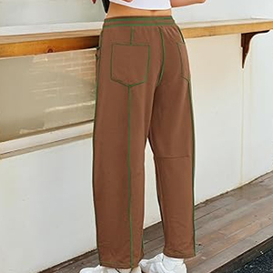<b>Women</b> Oversized Cargo Sweatpants Wide Leg Joggers High Waist Drawstring Casual Streetwear <b>Lounge</b> Pants Flat 100% Cotton - Product Image 3