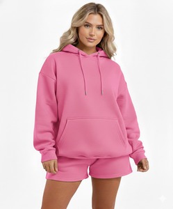 Conjunto de 2 Piezas de Pantalones Cortos para Mujer, con Capucha, 100% Algodón, Casual, Transpirable, para Invierno, con Logotipo Personalizado, Precio Económico al por Mayor FOB - Product Image 5