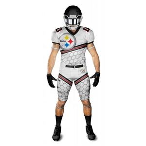 Nuevos Diseños 2025 Conjuntos de Camisetas de Fútbol Americano Personalizadas con Impresión por Sublimación Transpirables que Absorben la Humedad Envío Rápido Unisex para Adultos - Product Image 5