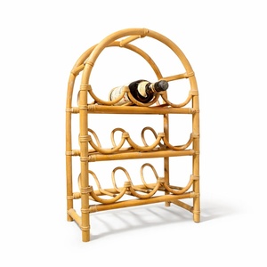 Best quality bottle holders hand-crafted rattan <b>wine</b> rack corner & tabletop bottles storage - Product Image 4