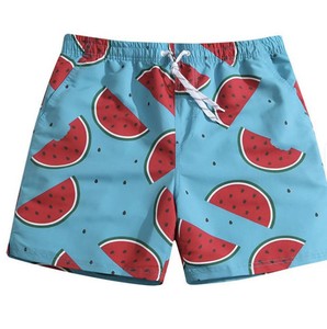 Nouveau short de bain pour enfants en coton respirant à séchage rapide, personnalisé, style décontracté, avec logo uni blanc - Product Image 2