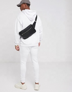 Survêtement d'hiver blanc pour homme, 100% coton, haute qualité, à capuche, manches longues, décontracté, sportif, pour l'extérieur - Product Image 4