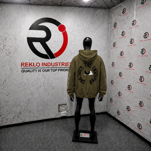 Sweat à capuche vert olive en molleton premium respirant, coupe oversize, décontracté, en coton French Terry, pour l'hiver - Product Image 4