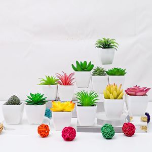 Modernas 6 Piezas de Suculentas Artificiales Pequeñas de Plástico para Decoración Interior; 6 Piezas de Plantas Artificiales, Adornos de Suculentas Falsas en Macetas Verdes - Product Image 5